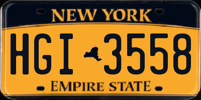 NY license plate HGI3558