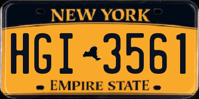 NY license plate HGI3561