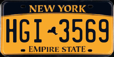 NY license plate HGI3569
