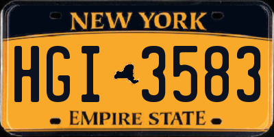 NY license plate HGI3583