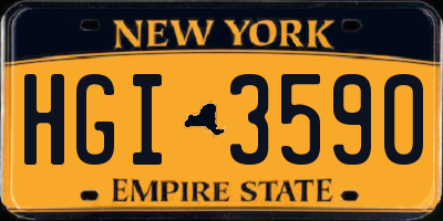 NY license plate HGI3590