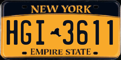 NY license plate HGI3611