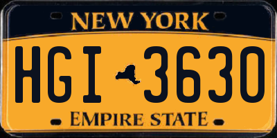 NY license plate HGI3630