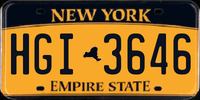 NY license plate HGI3646