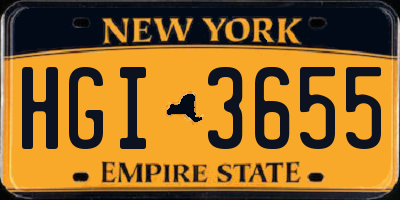 NY license plate HGI3655