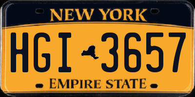 NY license plate HGI3657