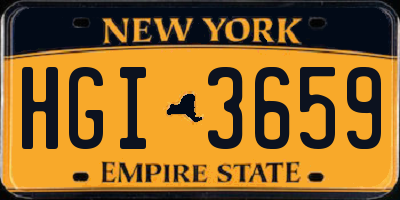 NY license plate HGI3659