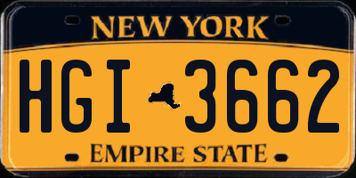 NY license plate HGI3662