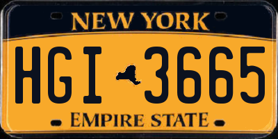 NY license plate HGI3665