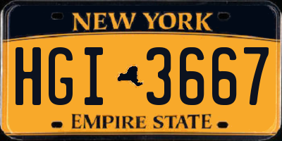 NY license plate HGI3667