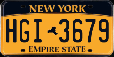 NY license plate HGI3679