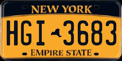 NY license plate HGI3683
