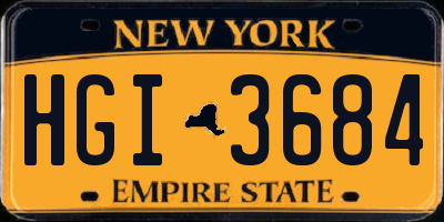 NY license plate HGI3684