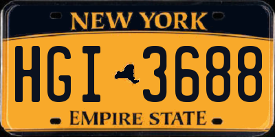 NY license plate HGI3688