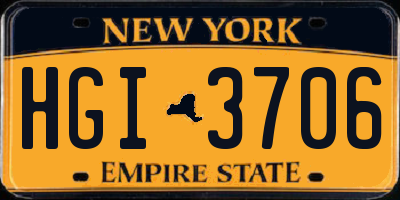 NY license plate HGI3706