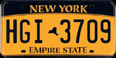 NY license plate HGI3709