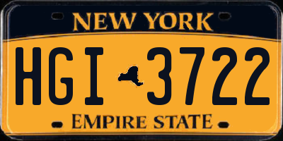 NY license plate HGI3722