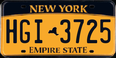 NY license plate HGI3725