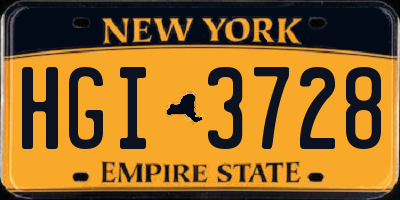 NY license plate HGI3728