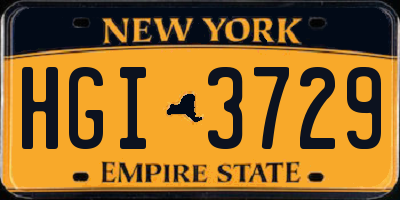 NY license plate HGI3729