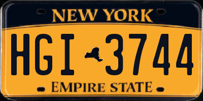 NY license plate HGI3744