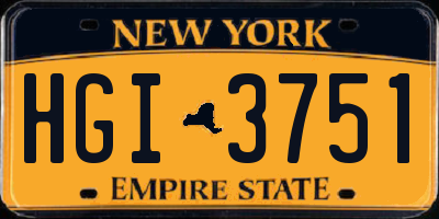 NY license plate HGI3751