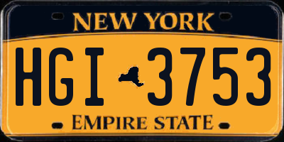 NY license plate HGI3753