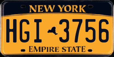 NY license plate HGI3756