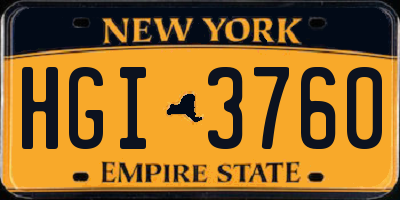 NY license plate HGI3760