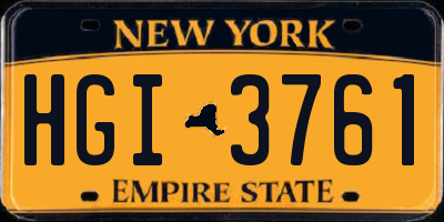 NY license plate HGI3761