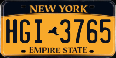 NY license plate HGI3765