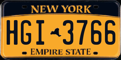 NY license plate HGI3766