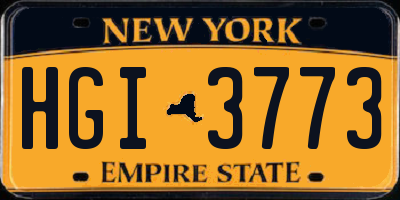NY license plate HGI3773