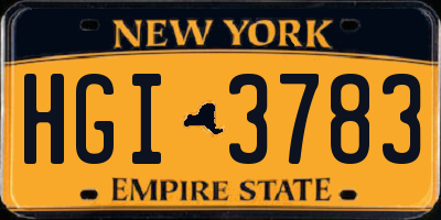 NY license plate HGI3783