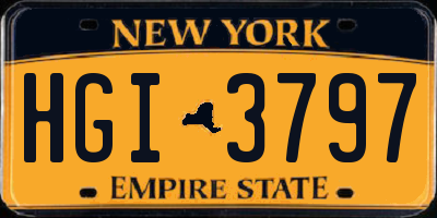NY license plate HGI3797