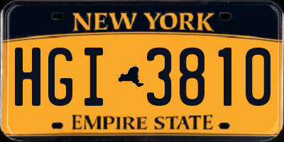 NY license plate HGI3810