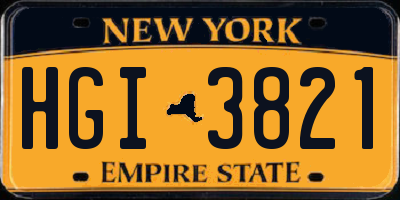 NY license plate HGI3821