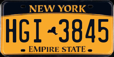 NY license plate HGI3845