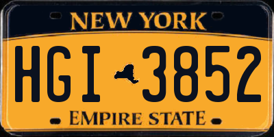 NY license plate HGI3852