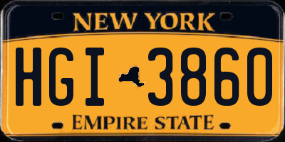 NY license plate HGI3860