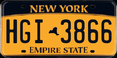 NY license plate HGI3866