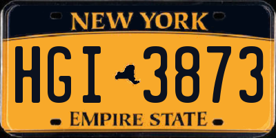 NY license plate HGI3873