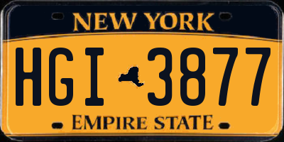 NY license plate HGI3877
