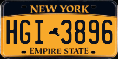 NY license plate HGI3896