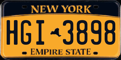 NY license plate HGI3898