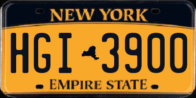 NY license plate HGI3900