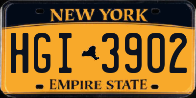 NY license plate HGI3902