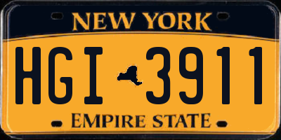 NY license plate HGI3911