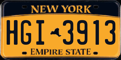 NY license plate HGI3913