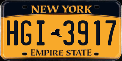 NY license plate HGI3917